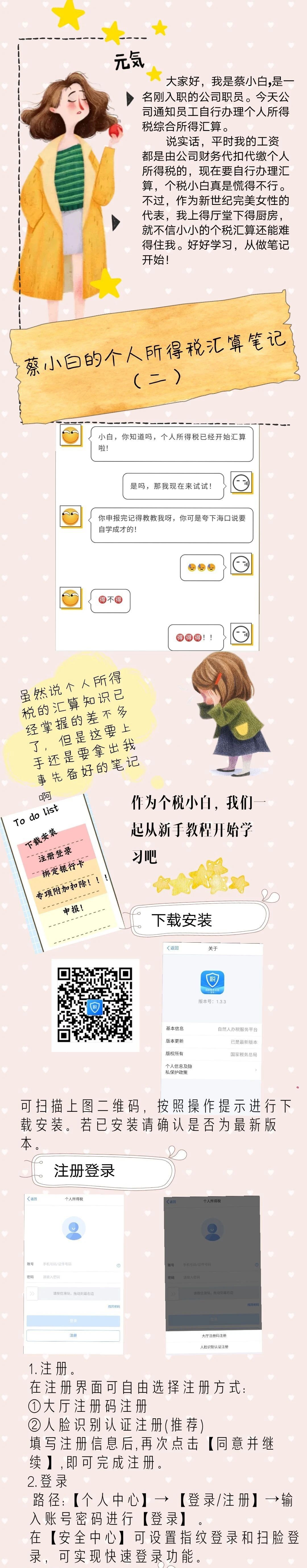 漫画 | 做完这组办理流程笔记，再也不用担心蔡小白不会个税汇算啦！